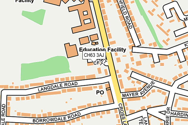 CH63 3AJ map - OS OpenMap – Local (Ordnance Survey)