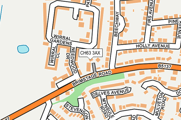 CH63 3AX map - OS OpenMap – Local (Ordnance Survey)