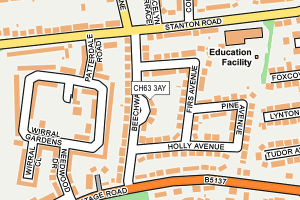 CH63 3AY map - OS OpenMap – Local (Ordnance Survey)