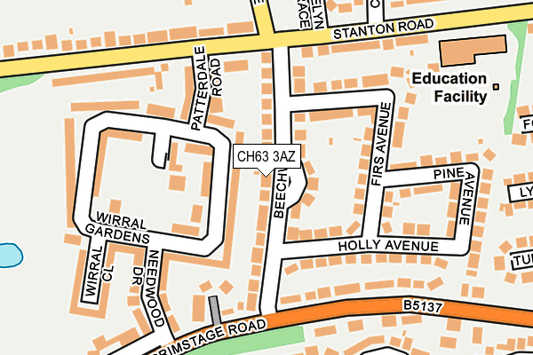 CH63 3AZ map - OS OpenMap – Local (Ordnance Survey)