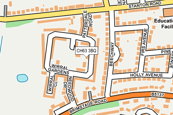 CH63 3BQ map - OS OpenMap – Local (Ordnance Survey)