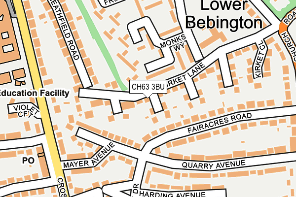 CH63 3BU map - OS OpenMap – Local (Ordnance Survey)