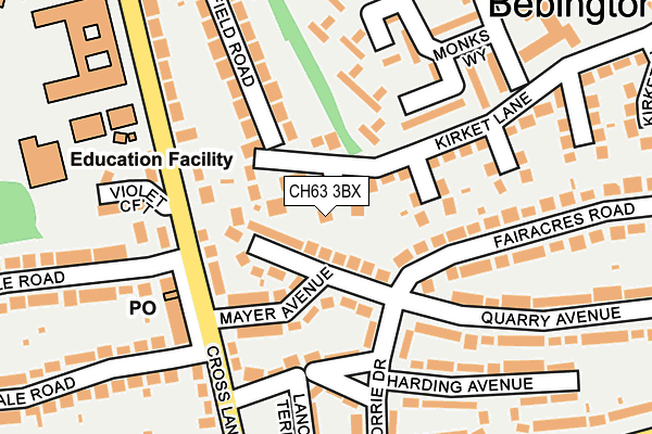 CH63 3BX map - OS OpenMap – Local (Ordnance Survey)