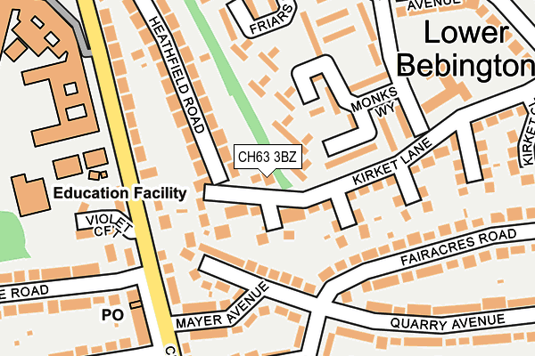 CH63 3BZ map - OS OpenMap – Local (Ordnance Survey)
