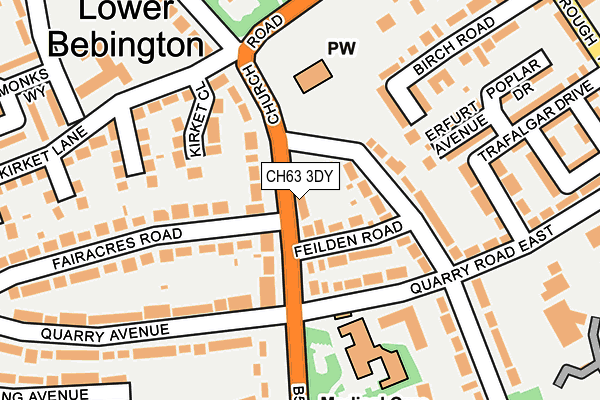 CH63 3DY map - OS OpenMap – Local (Ordnance Survey)