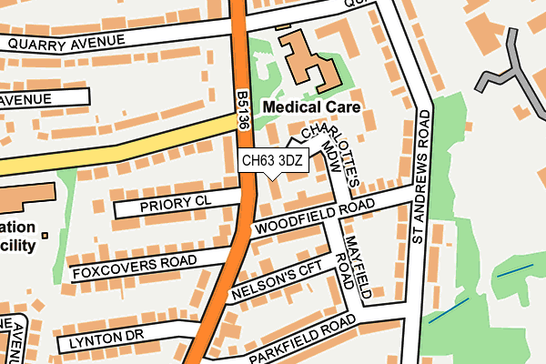 CH63 3DZ map - OS OpenMap – Local (Ordnance Survey)