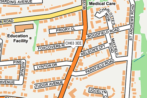 CH63 3EE map - OS OpenMap – Local (Ordnance Survey)