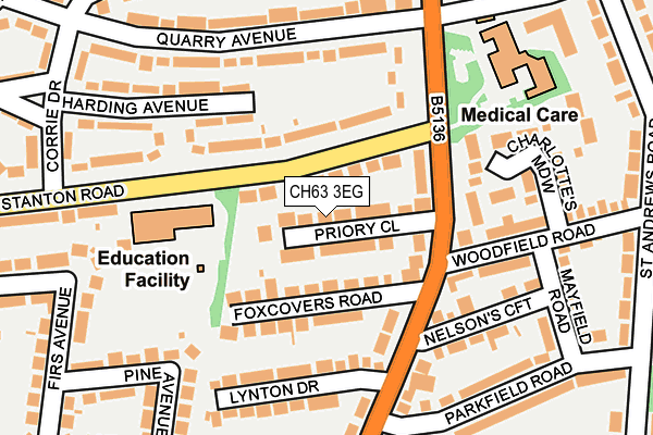 CH63 3EG map - OS OpenMap – Local (Ordnance Survey)