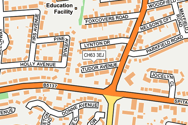 CH63 3EJ map - OS OpenMap – Local (Ordnance Survey)