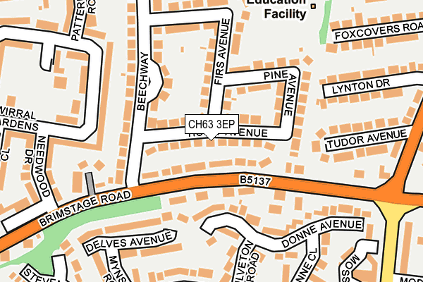 CH63 3EP map - OS OpenMap – Local (Ordnance Survey)