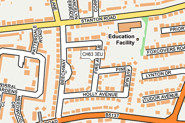 CH63 3EU map - OS OpenMap – Local (Ordnance Survey)