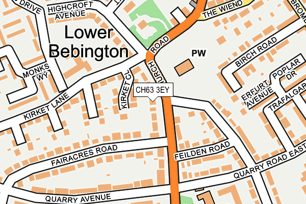 CH63 3EY map - OS OpenMap – Local (Ordnance Survey)