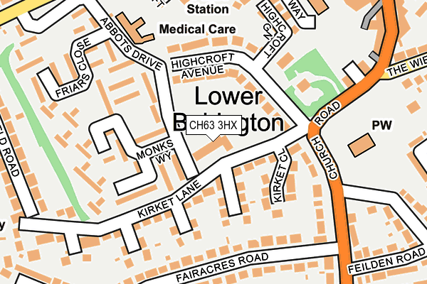 CH63 3HX map - OS OpenMap – Local (Ordnance Survey)