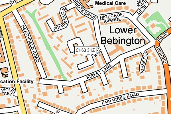 CH63 3HZ map - OS OpenMap – Local (Ordnance Survey)