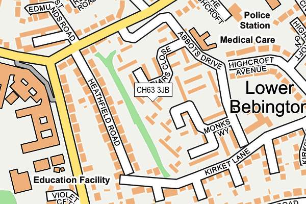 CH63 3JB map - OS OpenMap – Local (Ordnance Survey)