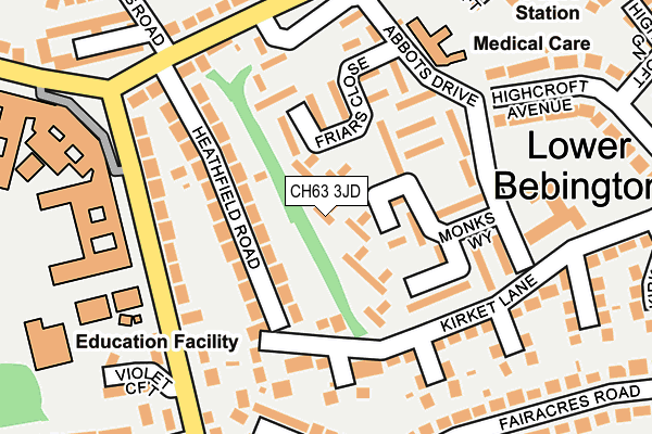 CH63 3JD map - OS OpenMap – Local (Ordnance Survey)