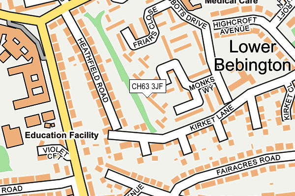 CH63 3JF map - OS OpenMap – Local (Ordnance Survey)