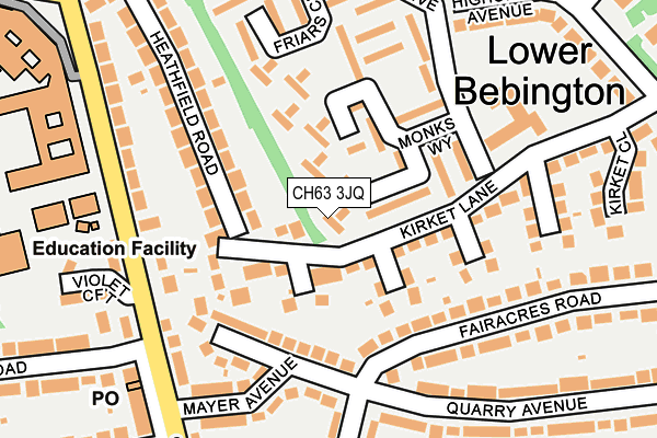 CH63 3JQ map - OS OpenMap – Local (Ordnance Survey)