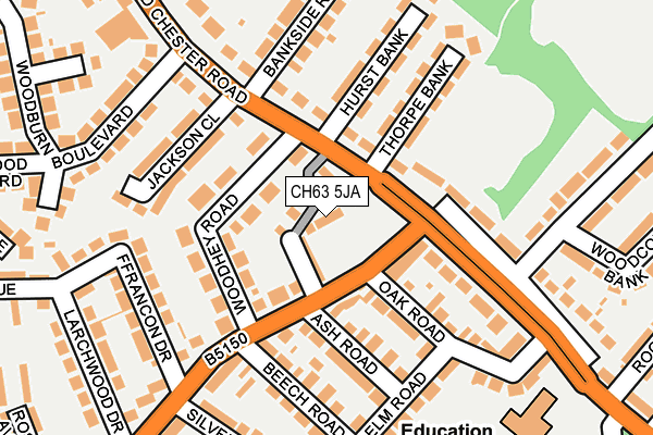 CH63 5JA map - OS OpenMap – Local (Ordnance Survey)