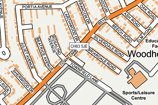 CH63 5JE map - OS OpenMap – Local (Ordnance Survey)