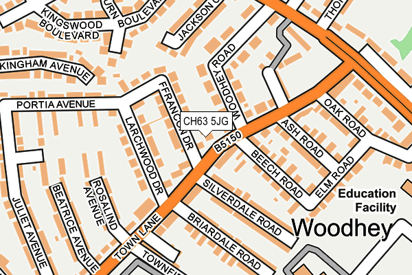 CH63 5JG map - OS OpenMap – Local (Ordnance Survey)