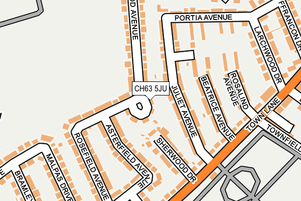 CH63 5JU map - OS OpenMap – Local (Ordnance Survey)