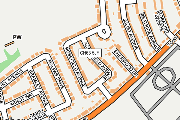 CH63 5JY map - OS OpenMap – Local (Ordnance Survey)