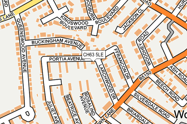 CH63 5LE map - OS OpenMap – Local (Ordnance Survey)