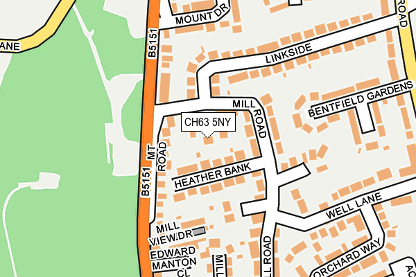 CH63 5NY map - OS OpenMap – Local (Ordnance Survey)