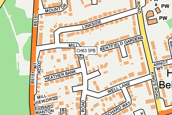 CH63 5PB map - OS OpenMap – Local (Ordnance Survey)