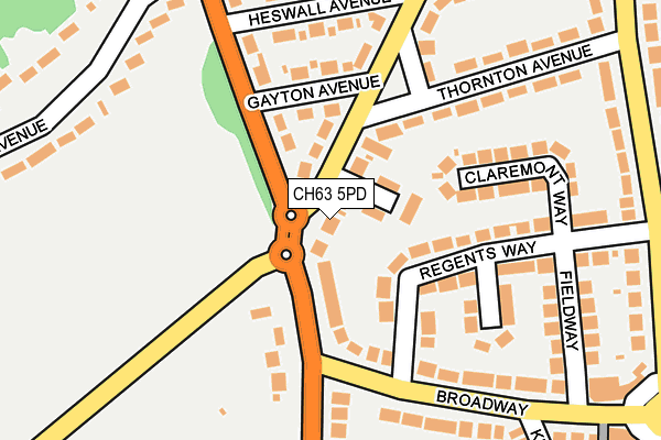 CH63 5PD map - OS OpenMap – Local (Ordnance Survey)