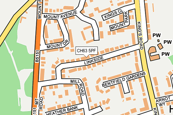 CH63 5PF map - OS OpenMap – Local (Ordnance Survey)