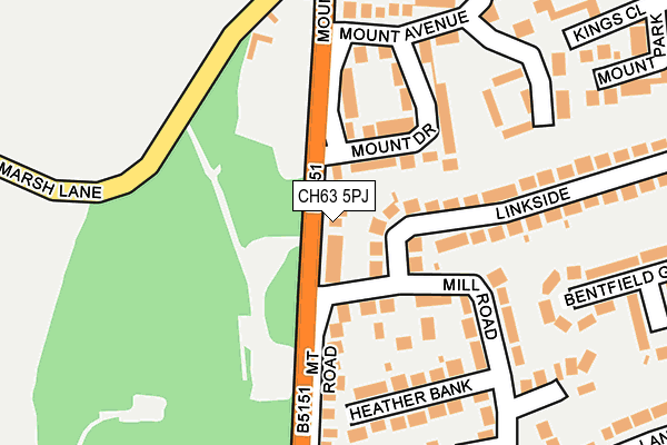CH63 5PJ map - OS OpenMap – Local (Ordnance Survey)
