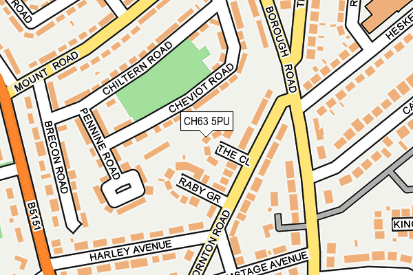CH63 5PU map - OS OpenMap – Local (Ordnance Survey)