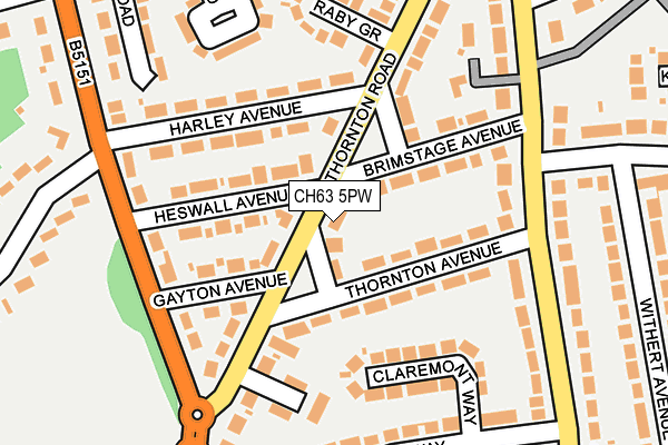 CH63 5PW map - OS OpenMap – Local (Ordnance Survey)