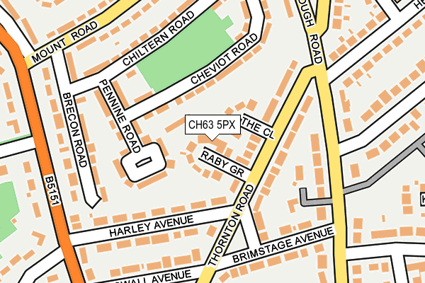 CH63 5PX map - OS OpenMap – Local (Ordnance Survey)
