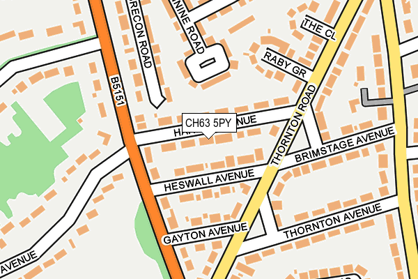 CH63 5PY map - OS OpenMap – Local (Ordnance Survey)