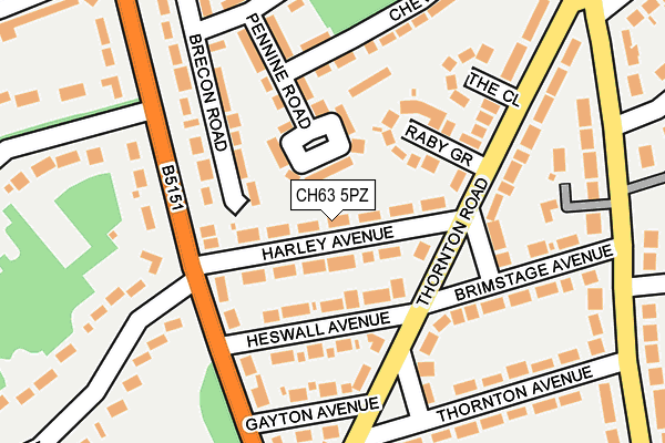 CH63 5PZ map - OS OpenMap – Local (Ordnance Survey)