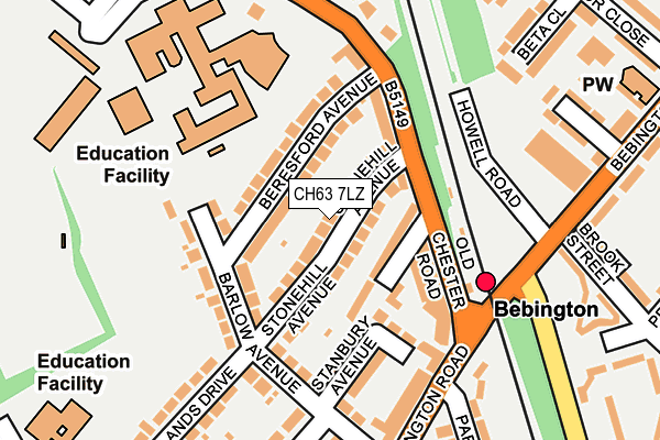 CH63 7LZ map - OS OpenMap – Local (Ordnance Survey)