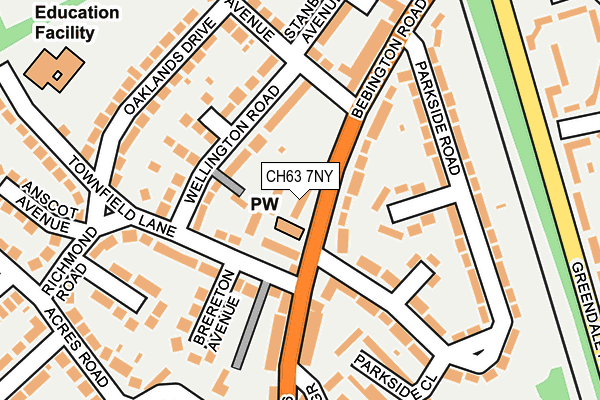 CH63 7NY map - OS OpenMap – Local (Ordnance Survey)