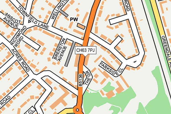 CH63 7PJ map - OS OpenMap – Local (Ordnance Survey)