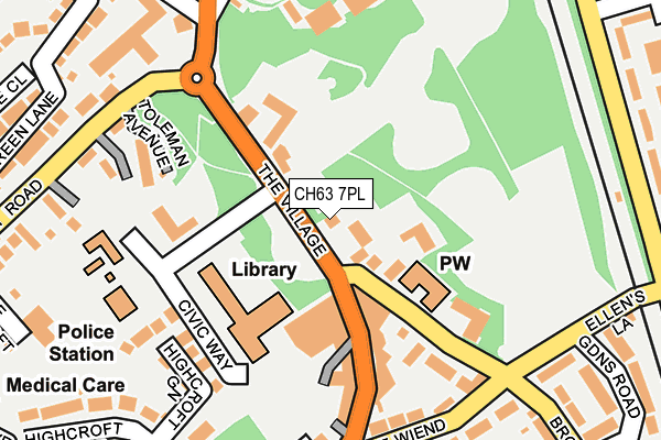CH63 7PL map - OS OpenMap – Local (Ordnance Survey)
