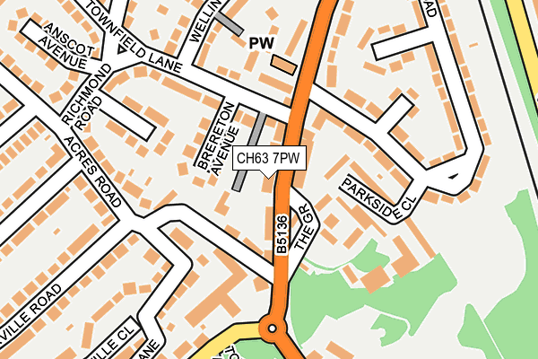 CH63 7PW map - OS OpenMap – Local (Ordnance Survey)