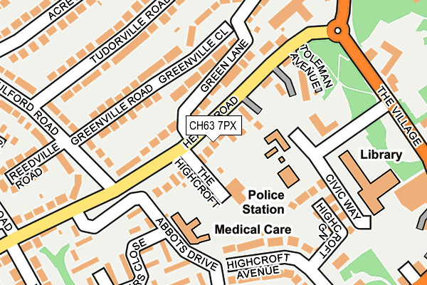 CH63 7PX map - OS OpenMap – Local (Ordnance Survey)