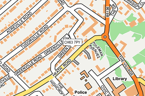 CH63 7PY map - OS OpenMap – Local (Ordnance Survey)