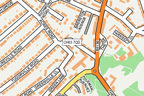 CH63 7QD map - OS OpenMap – Local (Ordnance Survey)