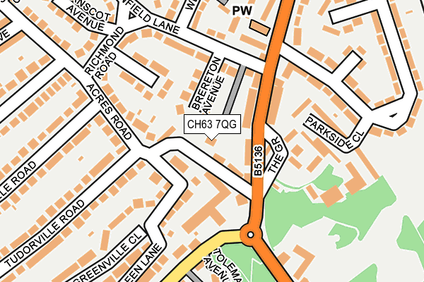 CH63 7QG map - OS OpenMap – Local (Ordnance Survey)
