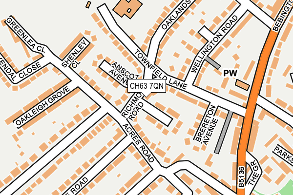 CH63 7QN map - OS OpenMap – Local (Ordnance Survey)