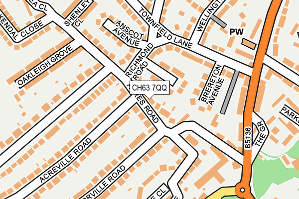 CH63 7QQ map - OS OpenMap – Local (Ordnance Survey)