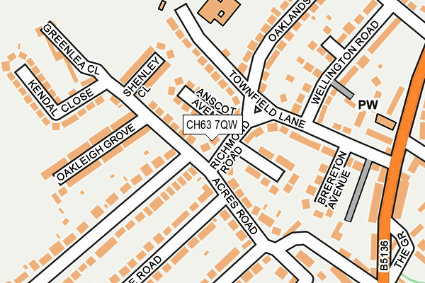 CH63 7QW map - OS OpenMap – Local (Ordnance Survey)